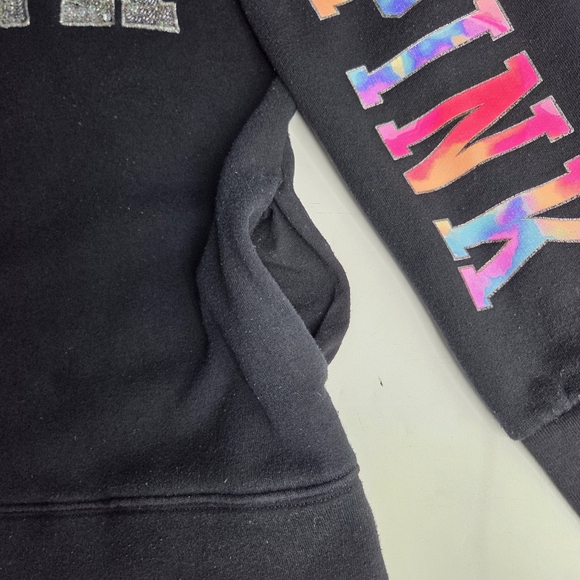 Victoria's Secret PINK Watercolor Hoodie Y2k Bling Sequin Love Streetwear Small - Picture 9 of 13